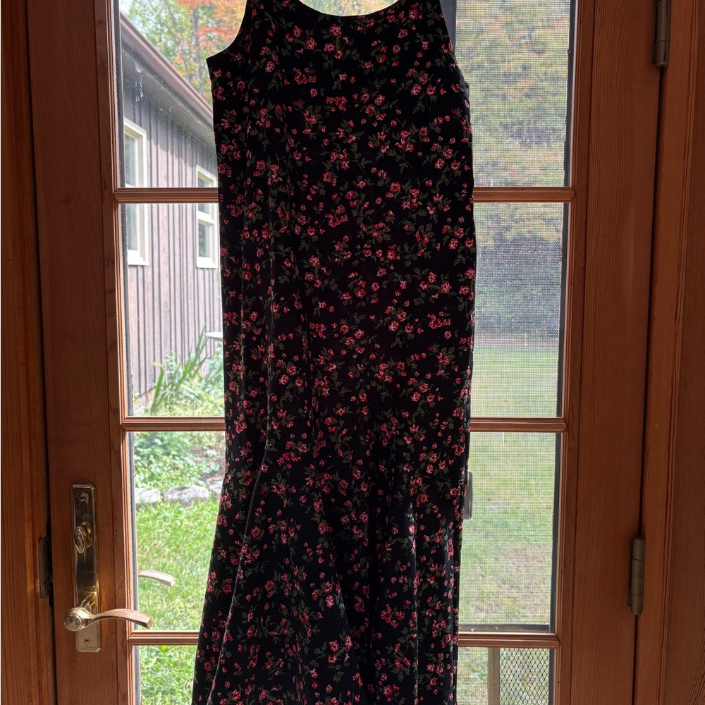 Floral Black and Pink Women's Dress